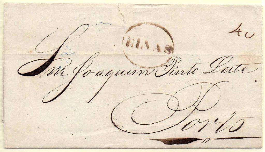 0109 f.jpg -     Lote:    109 (frente)            Portugal        Descrição:         Elvas &mdash; A sépia, GM ELV5, em carta datada de Elvas (15.06.44) para o Porto (20.06.44) com trânsito por Lisboa (17.06.44), com o porte de 40 reis manuscrito a sépia.        Carta       Valor Base:     &euro; 20,00     Valor Venda:     Retirado     